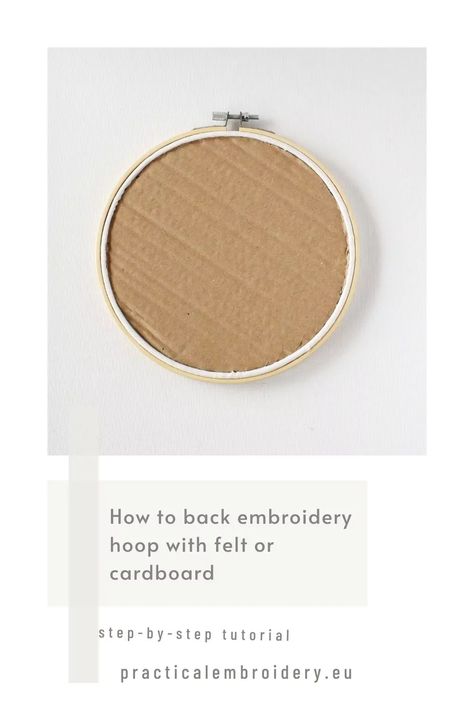 Discover the refined art of backing your embroidery hoop with felt or cardboard to give your needlework a polished and professional appearance. This step-by-step guide offers all the tips and tricks you need for personalizing your hoop art, ensuring a standout finish. Learn the secrets to transforming the back of your hoop into a design element with a variety of colors and materials. Elevate your embroidery today by visiting Practical Embroidery blog for a comprehensive tutorial. Craft your mast Finishing Back Of Embroidery Hoop, How To Cover Back Of Embroidery Hoop, How To Back Embroidery Hoop, Finishing An Embroidery Hoop, How To Finish An Embroidery Hoop, How To Finish Embroidery Hoop Back, Finishing Embroidery Hoop, Practical Embroidery, Back Of Embroidery