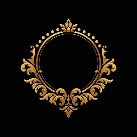 Elegant Circular Classic Decorative Floral Ornamental, golden color Bismillah Calligraphy, Gold Circle Frames, Graduation Frame, Wedding Card Frames, Waves Photos, Photo Clipart, Circular Frame, Golden Logo, Bible Quotes Images