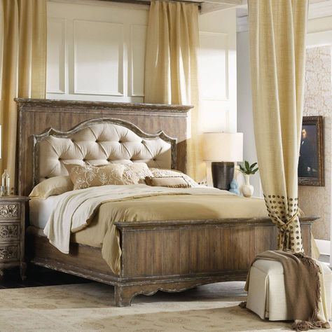 Hooker Furniture Chatelet Upholstered Mantle Panel Bed | Hayneedle Queen Upholstered Bed, Queen Panel Beds, Upholstered Panel Bed, Standard Bed, California King Bedding, Wood Bed, Upholstered Panels, Panel Headboard, Beds & Bed Frames