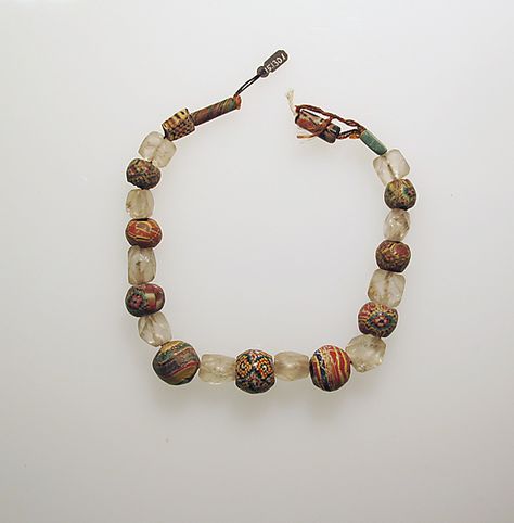 Glass and rock crystal beads Egypt Necklace, Egypt Alexandria, Ancient Beads, Egypt Jewelry, Byzantine Necklace, Ancient Jewels, Roman Glass, Ancient Jewelry, Antique Necklace