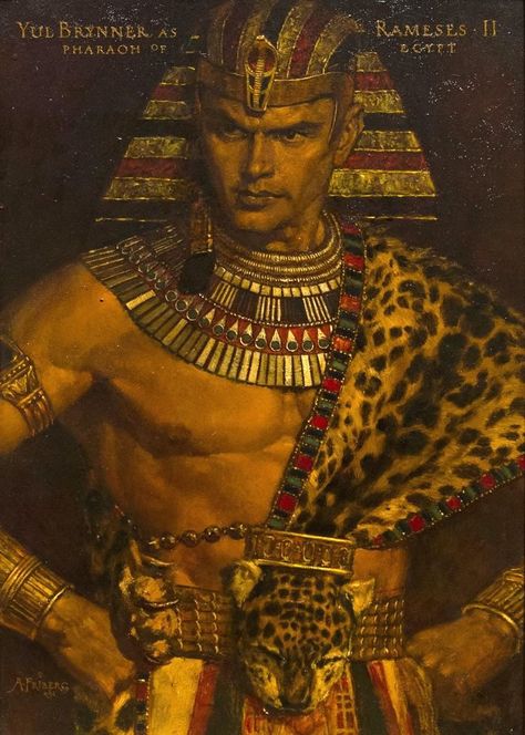 Yul Brynner as Ramses II by  Arnold Friberg Sejarah Asia, Starověký Egypt, Egypt Concept Art, Egypt Aesthetic, Yul Brynner, Prince Of Egypt, Ramses Ii, Ancient Egypt Art, Ten Commandments