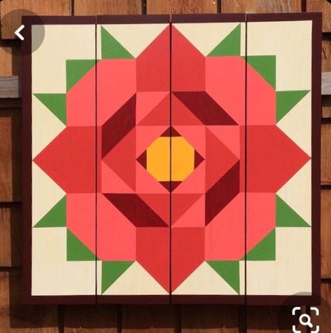 Not2Shabbee has Barn Quilts Hand Painted Rose Pattern Barn | Etsy Quilt Patterns Templates, Colchas Quilting, Painted Barn Quilts, Barn Signs, Barn Quilt Designs, Rose Quilt, Barn Art, Flower Quilts, Barn Quilt Patterns