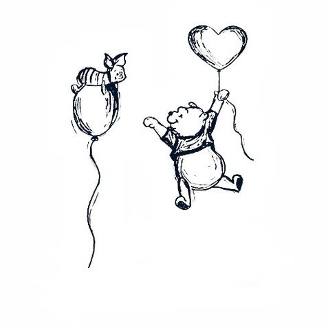 Winnie The Pooh And Piglet Tattoo Ideas, Winnie The Pooh Line Drawing, Piglet And Pooh Tattoo, Winnie The Pooh Piglet Tattoo, Winnie The Pooh And Piglet Drawing, Winnie The Pooh Matching Tattoos, Winnie The Pooh Line Art, Winnie The Pooh Black And White, Winnie The Pooh Tattoo Quotes