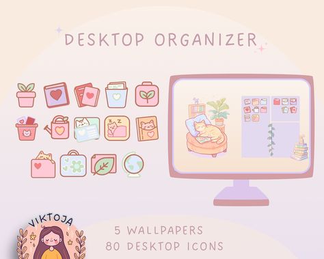 Life is better with a cute desktop organizer 😻 You can find this cutie on our Etsy Shop 🛒✨ Pastel cats desktop organizer set cozy wallpaper bundle cat icons cute pastel desktop organizer cute desktop icons pink wallpaper kawaii #cozysetup #fyp #cutesetup #cozygamingsetup #gaming #desksetup #cozygamer #cozygamingcommunity #gamingcommunity #gamingsetup #deskinspo #setupinspiration #autumn #fall #autumnwallpaper Cute Desktop Icons, Pink Wallpaper Kawaii, Cozy Wallpaper, Desktop Organiser, Organizer Wallpaper, Cute Desktop, Icons Pink, Desktop Icons, Custom Ipad