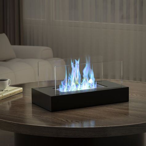 Tabletop Fireplaces You'll Love | Wayfair.co.uk Bio Ethanol Fireplace, Classic Fireplace, Tabletop Fireplaces, Ventless Fireplace, Tabletop Firepit, Outdoor Table Tops, Bioethanol Fireplace, Ethanol Fireplace, Real Flame