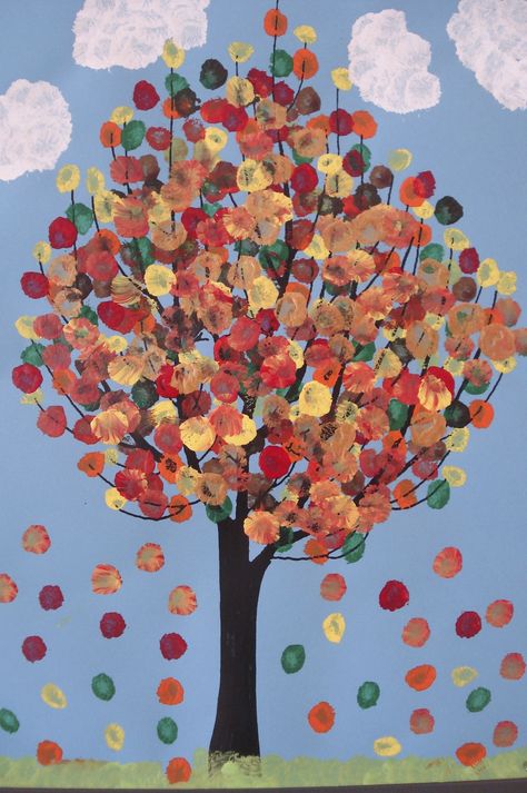 Autumn Trees Painting, Painting Crafts For Kids, Preschool Art Projects, Fall Arts And Crafts, Fall Art Projects, Toddler Arts And Crafts, Easy Art Projects, Leaf Crafts, Autumn Crafts