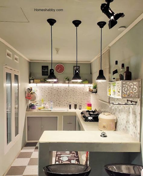 Kitchen Mini Bar Small Spaces, Model Dapur Mini Bar, Dapur Aesthetic Simple, Kitchen Cafe Design, Dapur Simple, Kitchen Set Mini Bar, Mini Bar Kitchen, Kitchen Set Minimalist, Dapur Skandinavia