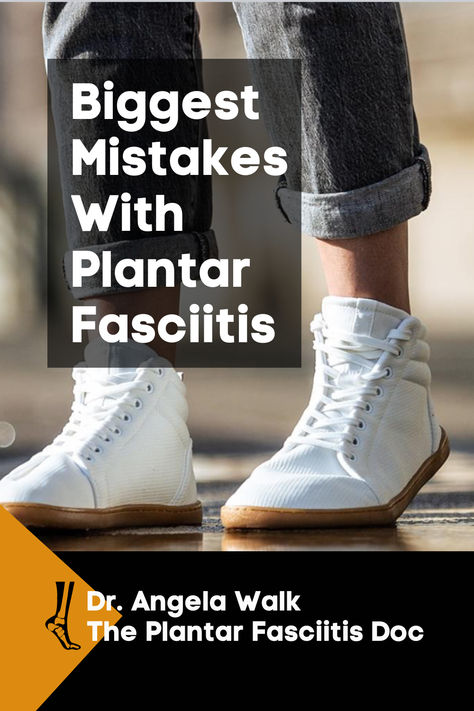 Dr. Angela shares the 3 biggest mistakes people make with plantar fasciiits. Also learn the best stretches, exercises, and shoes for foot pain and heel pain. Plantar Fascia Shoes, Shoes For Plantar Fascia, Best Shoes For Plantar Fascia Women, Best Shoes For Planters Fasciitis, Plantar Facitis Home Remedies, Plantar Fascia Stretches, Planter Fasciitis Shoes, Fascial Release, Foot Pain Relief Remedies