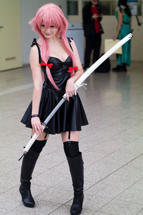 Cosplay of Yuno Gasai :3 Mirai Nikki, anime, animefest Yuno Gasai Black Dress, Alluka Cosplay, Future Diary Cosplay, Yuno Cosplay, Yuno Gasai Cosplay, Goth Costume, Gasai Yuno, Yuno Gasai, Future Diary