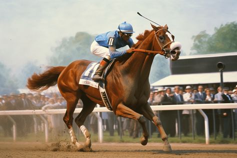 In the annals of horse racing history, one name continues to resonate with awe and admiration—Secretariat. The legendary chestnut Thoroughbred etched his place in the sport’s lore by accomplishing an extraordinary feat five decades ago. In 1973, Secretariat galloped his way into the history books, claiming the coveted Triple Crown with his mesmerizing victories at the Kentucky Derby, Preakness Stakes, and Belmont Stakes. Not only did he secure this triumvirate of wins, but he did so in ... Chestnut Thoroughbred, Sporting Legends, Preakness Stakes, Record Stand, Races Style, Belmont Stakes, Stand Strong, Triple Crown, Preakness