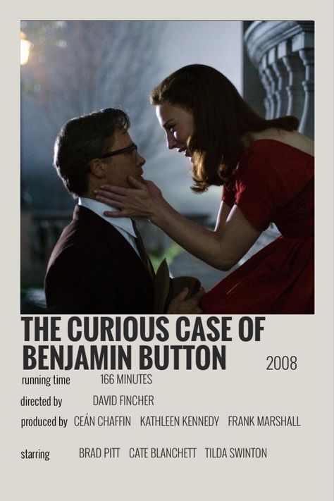 Curious Case Of Benjamin Button, Benjamin Button, Film Polaroid, Film Recommendations, Movie To Watch List, Girly Movies, Film Posters Minimalist, Polaroid Poster, Film Posters Vintage