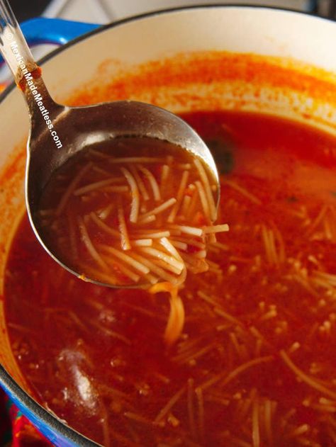 Mexican Tomato Soup With Pasta, Easy Sopa De Fideo Recipes, Soups De Fideo, Soaps De Fideo, Fideo Recipe Mexican With Ground Beef, Sopa Fideo, Fideo Recipe Mexican, Fideo Soup Recipe, Pasta Tomato Soup