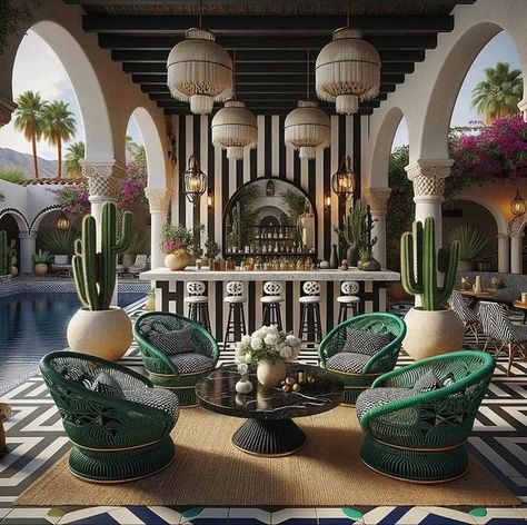 Modern Mexican Hacienda, Hacienda Style Homes Mexican, Mexican Dining Room, Restaurants Interior Design, Interior Design Studios, Restaurants Interior, Patio Extension, Bedroom Inspirations Minimalist, Mexican Hacienda