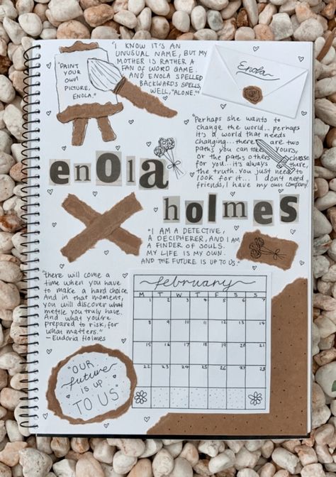 Enola Holmes Journal, Elona Holmes, Sophia Name, Journaling Spreads, I Dont Need Friends, Unusual Names, Painted Fan, Scrapbook Book, New Netflix