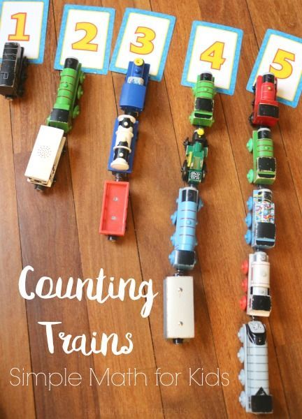 Look no further than your child's toy train collection for a hands-on manipulative to use to learn simple math skills like counting, 1:1 correspondence, and addition/ subtraction. Trains Preschool, Transportation Preschool Activities, Transportation Theme Preschool, Train Collection, Transportation Activities, Transportation Crafts, Transportation Preschool, Transportation Theme, Train Activities