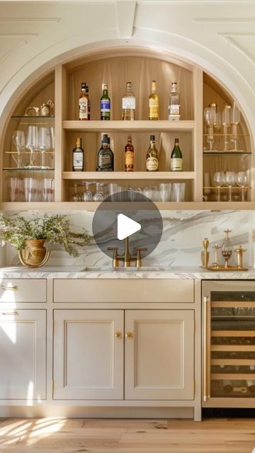 The Tay Haus Collective on Instagram: "Arches are making a comeback and can we talk about what a centerpiece this wet bar makes!   Repost @cottageandkey // AI Design  In a sea of straight lines, arches make everything better. 💕  Disclaimer: The Tay Haus does not own these pictures and/or content (i.e photos, videos, and/or descriptions/captions). Credits are given to respective owners/designers/photographers, and are only meant to be inspiration from our favorite home design posts across social media and are only being reposted for inspiration purposes, and not as a representation of our own work. This is a repost for inspiration only and the accuracy of all information is deemed reliable but not guaranteed and needs to be verified by viewer with original poster directly.  ©️ We have done Built In Bar With Arch, Arched Bar Area, Arch Bar Design, Arched Coffee Bar, Arched Wet Bar, Wet Bar In Kitchen, Dining Room Bar Ideas, Home Dry Bar, Inset Bar