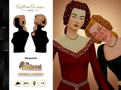 Paris Hairstyles, Sims 4 Medieval, Medieval Hair, Sims 4 Decades Challenge, Medieval Hairstyles, Sims 4 Cc Eyes, Sims Medieval, Medieval Clothes, Sims 4 Expansions