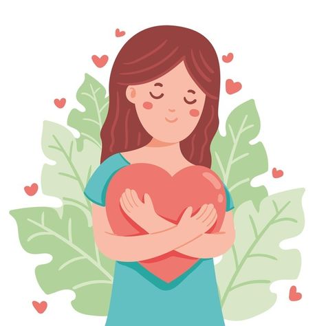 Self care illustration concept | Free Vector #Freepik #freevector #love #woman #medical #health Illustration Art Girl, Love Illustration, Diy Prints, Logo Maker, Self Esteem, Digital Illustration, Graphic Resources, Self Care, Cute Art