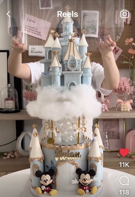 Castle Birthday Cakes, Baby Shower Princess Theme, Cloud Cake, Gravity Cake, Disney Birthday Cakes, Princess Theme Birthday Party, Girly Cakes, Princess Birthday Cake, Princess Cupcakes