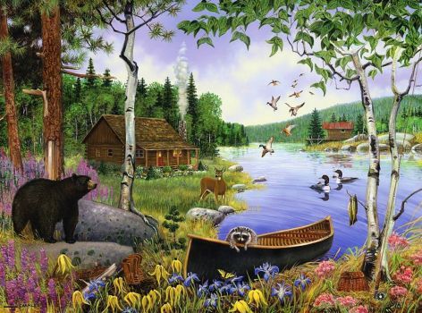 A 494 pieces jigsaw puzzle from Jigidi Smoky Mountain Christmas, Cabin Theme, Magnetic Mailbox Covers, Bear Cabin, Mail Boxes, Mailbox Cover, Family Fun Night, Cool Wall Art, Country Artists