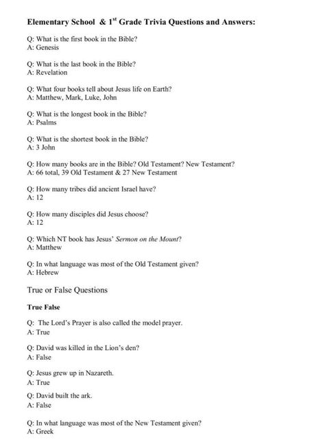 Bible Questions For Kids, Bible Games For Youth, Bible Quiz Questions, Bible Questions And Answers, Bible Trivia, Bible Object Lessons, Bible Questions, Bible Quiz, Preschool Bible