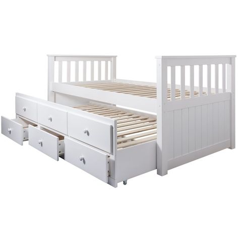 Bed With Pull Out Bed, Single Day Bed, Toddler Bed With Storage, Bed With Underbed, Design Ložnic, Pull Out Bed, Bed With Storage, Single Bedroom, Man Room