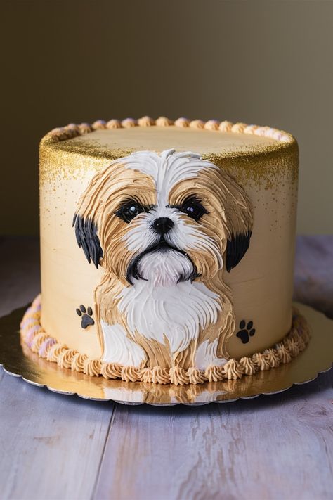 Celebrate Your Shih Tzu with These Amazing Birthday Cakes Shih Tzu Birthday Cake, Shih Tzu Cupcakes, Dog Design Birthday Cake, Cake With Dog Design, Shih Tzu Cake, Dog Birthday Cake Ideas, Shih Tzu Birthday, Amazing Birthday Cakes, Easy Birthday Cake Recipes