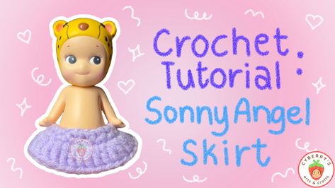 super easy skirt tutorial for ur sonny babies to feel even prettier 🌸👼🏼✨ Sonny Angel Crochet, Crochet Skirt Tutorial, Angel Skirt, Skirt Crochet, Sonny Angels, Skirt Tutorial, Crochet Skirt, Sonny Angel, Skirt Pattern