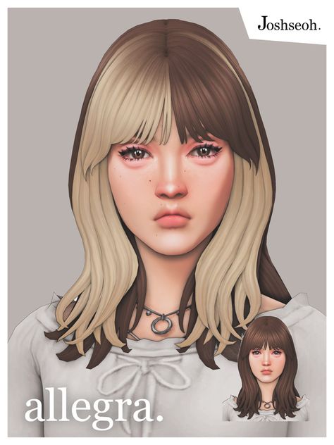 Allegra Hair (Hair Commissions) | Josh (jo_se_oh / joshseoh) Ts4 Two Toned Hair, Sims 4 Shadow Cc, Sims 4 Body Hair, Sims 4 Stories, Sims 4 Cas Mods, Play Sims 4, Pelo Sims, Free Sims 4, Sims 4 Mm Cc