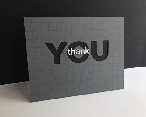 Modern Thank You Cards, Thank U Cards, Papyrus Cards, Thinlits Dies, Handmade Thank You Cards, Thank You Card Design, Silhouette Cards, Thank You Greetings, Cards For Men