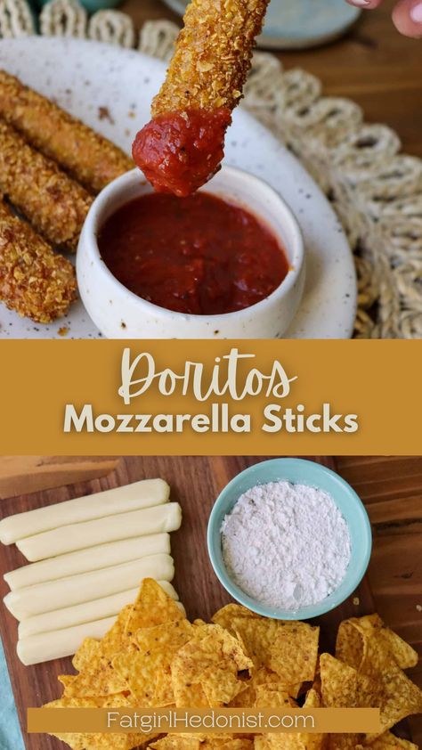 Doritos Mozzarella Sticks, Dorito Appetizer, Doritos Cheese Sticks, Dorito Mozzarella Sticks Recipe, Doritos Cheese, Mozza Sticks, Dorito Chip, Mexican Spaghetti, Homemade Mozzarella Sticks