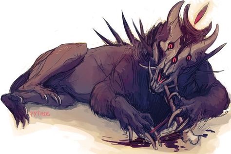 Dark Creatures, Creature Artwork, Mythical Animal, Fantasy Beasts, Creature Drawings, Monster Concept Art, Fantasy Creatures Art, Mythical Creatures Art, Mythological Creatures