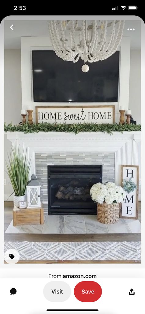 Over Fireplace Decor, Fireplace Hearth Decor, Chimney Decor, Hearth Decor, Farmhouse Mantle Decor, Design Camino, Farmhouse Fireplace Decor, Farmhouse Mantle, Fireplace Mantle Decor