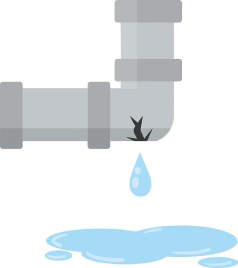 Mechanical part. Kitchen tube. Home communication system. Cartoon flat illustration. Water leak, spill and blue drops. Broken part. Water Tube, Water Usage, Communication System, Flat Illustration, Water Pipes, Faucet, Communication, Naruto, Presentation