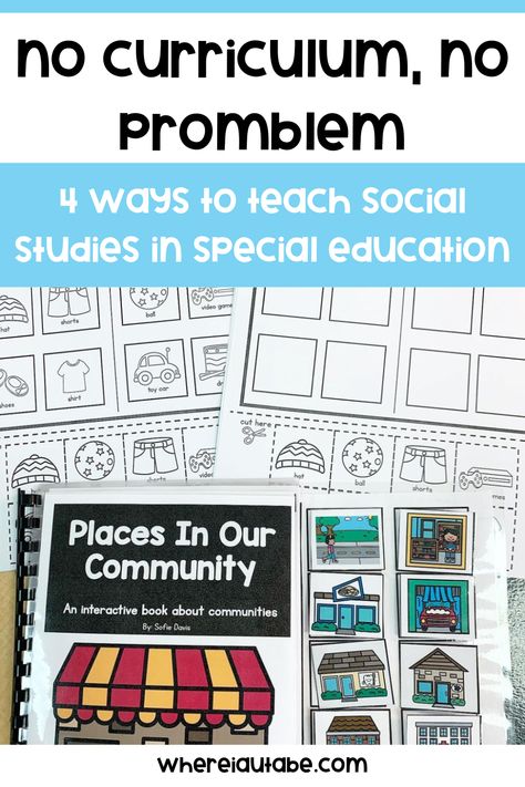 As a special education teacher, it’s rate to be given a social studies curriculum for your special education classroom. So how do you teach social studies when you aren’t given social studies resources to use with your students? Here are so my favorite tips and tricks for creating hands-on, engaging social studies activities your students will love along with my favorite social studies resources for special education students. Learn more here. Social Studies For Special Education, Labeling Activities, Social Studies Lesson Plans, 1st Grade Activities, High School Social Studies, Social Studies Curriculum, Special Education Activities, Special Education Elementary, Social Studies Worksheets