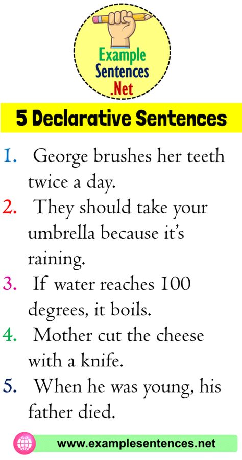 5 Example of Declarative Sentence, Definition and Example Sentences - Example Sentences Declarative Sentences, English Grammar Notes, Compound Sentences, Sentence Examples, Types Of Sentences, Second Language, Learn English Vocabulary, Esl Teaching, English Study