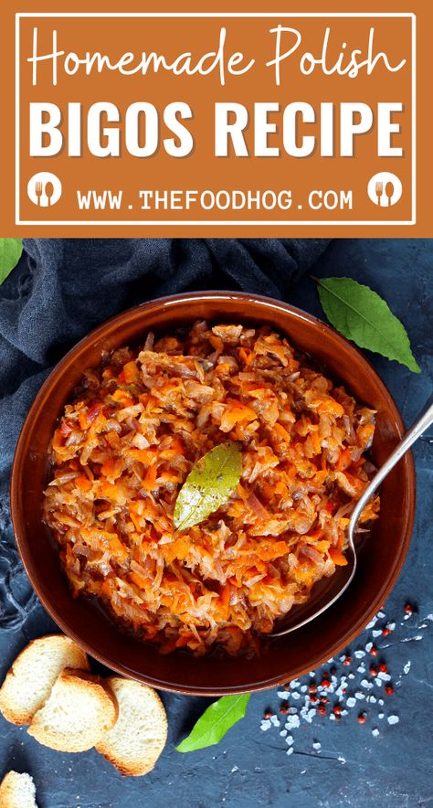 Bigos Recipe Polish, Polish Bigos Recipe, Hunter Stew, Bigos Recipe, Eastern European Food, Hunters Stew, Dinners Easy, Food Hunter, Hot Sausage