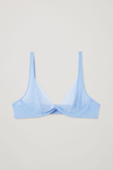 UNDERWIRED MESH BRA - baby blue - Bras - COS WW Blue Bras, Light Blue Bra, Cotton Bra, Blue Bra, Mesh Bra, Cute Bras, Cotton Bras, Dressed To Kill, Wireless Bra