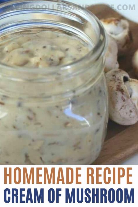 Cream Of Mushrooms, Soup Recipes Healthy Crockpot, Homemade Cream Of Mushroom Soup, Homemade Cream Of Mushroom, Cream Soup Recipes, Sauces Recipes, Soup Appetizers, Mushroom Recipe, Mushroom Soup Recipes