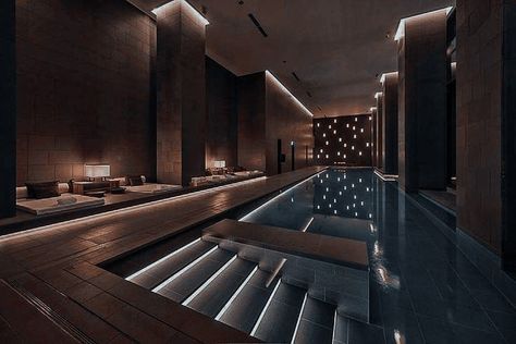 Dark Indoor Pool, Mafia Room Aesthetic, Mafia House Aesthetic, Mafia House, Mansion Aesthetic, Dark Modern, Dark House, Dream Life House, About A Girl