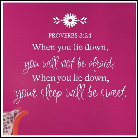 Proverbs 3:24 Sweet Sleep Scripture, Sleep Scripture, Christian Wall Decals, Sleeping Well, Prayer Journaling, Verses About Love, Book Of Proverbs, Night Greetings, Bible Promises