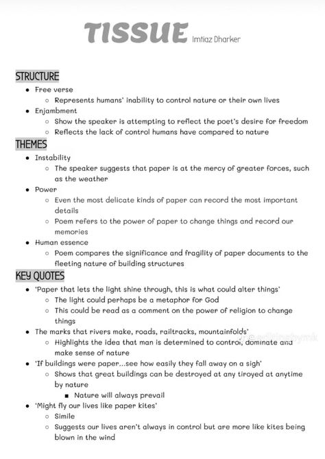 Tissue Poem Analysis, English Language Poem, Gcse Aesthetic, Unseen Poetry, Revision English, Poetry Revision, English Literature Poems, Gcse Poems, Revision Help