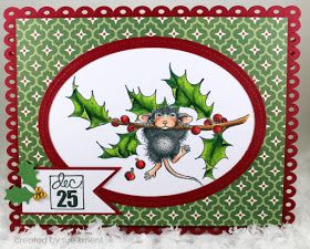 Paper Crafts House, House Mouse Christmas, Ideas For Background, Stampendous Cards, Coloring With Markers, Christmas Handmade Cards, House Mouse Cards, Water Color Pencils, House Mouse Stamps