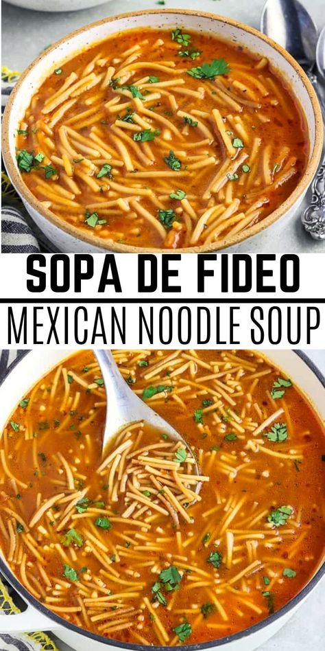 Fideo Soup With Potatoes, Fideo Soup Mexican, Sopa Fideo, Fideo Recipe Mexican, Mexican Fideo, Fideo Soup Recipe, Mexican Noodle Soup, Fideo Soup, Fideo Recipe