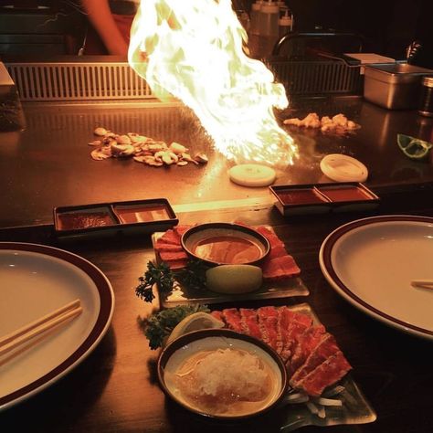 Are you in the mood for a hot dinner date? 🔥  #tanakaoftokyo #teppanyaki #teppanyakidinnerideas #dinnerideas #datespots #dateideas #dinnerdatespots #gooddinnerdateplaces #hawaiidinnerdates #gooddinnerplaces #fundatespots Dinner Places, Steak And Seafood, Date Dinner, Japanese Restaurant, Food Inspiration, Asian Recipes, Seafood, Grilling, Chef