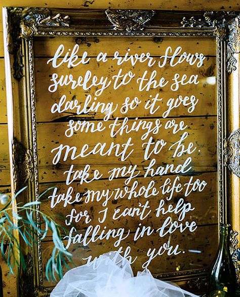 Wedding Ideas Signs, Music Theme Wedding, Theme Wedding Ideas, Rustic Signage, Elvis Wedding, Music Themed Wedding, Wedding Day Tips, Cant Help Falling In Love, Wedding Quotes