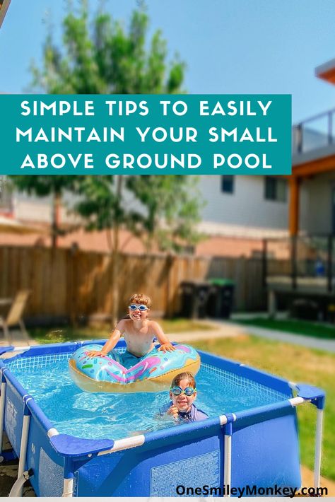 Small Pool Maintenance, Above Ground Pool Upkeep, Funsicle Pool Ideas, Small Pool Landscaping Ideas, Above Ground Pool Tips, Diy Above Ground Pool Cover, Above Ground Pool Hacks, Above Ground Pool Maintenance, Small Above Ground Pool Ideas