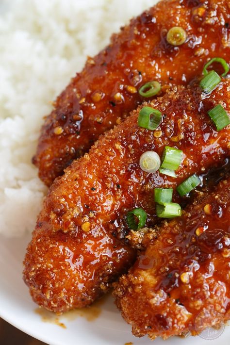 Chicken Tenders And Rice, Sweet And Spicy Chicken Tenders, Valentines Ball, Spicy Chicken Tenders, Chicken Tenders Recipe, Rice And Chicken, Boiled Chicken Breast, Sweet And Spicy Chicken, Spicy Chicken Recipes