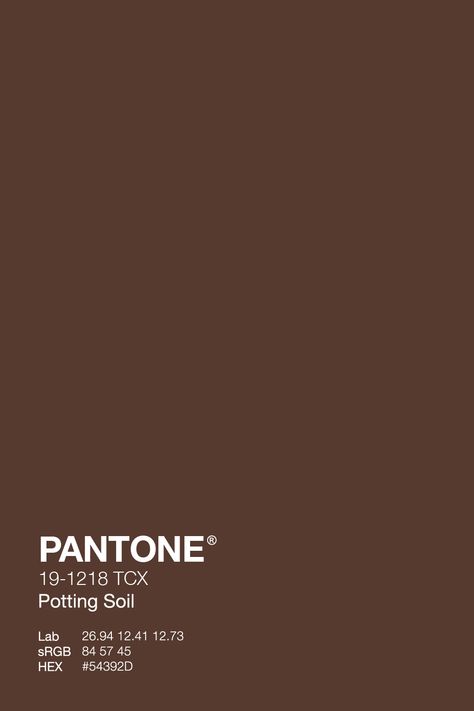 Discover the warm, earthy elegance of Potting Soil Brown (PANTONE 19-1218). A rich, versatile hue that adds depth and sophistication to any palette. Perfect for autumn-inspired décor and fashion. #PottingSoilBrown #PANTONE191218 #AutumnPalette #brown Pantone Colors Brown, Light Brown Pantone, Dark Brown Pantone, Pantone Brown, Autumn Study, Earth Tone Aesthetic, Brown Pantone, Comfort Space, Color Seasons