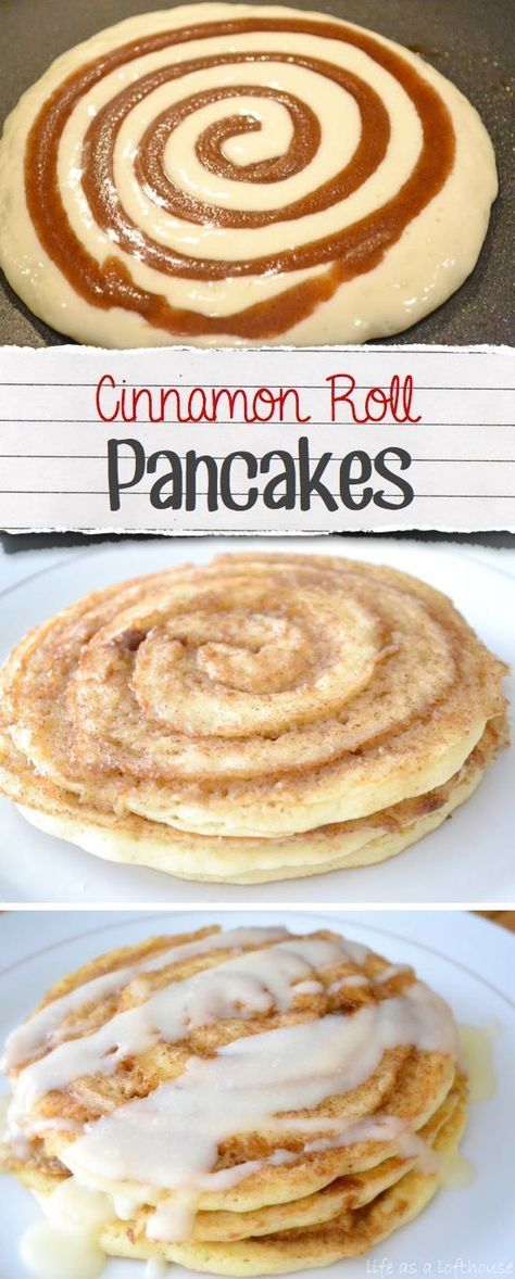 Cinnamon Roll Pancakes, Pancake Recipes, Kids Meal, Cooked Food, What's For Breakfast, Awesome Food, Hash Browns, Christmas Brunch, Bread And Pastries